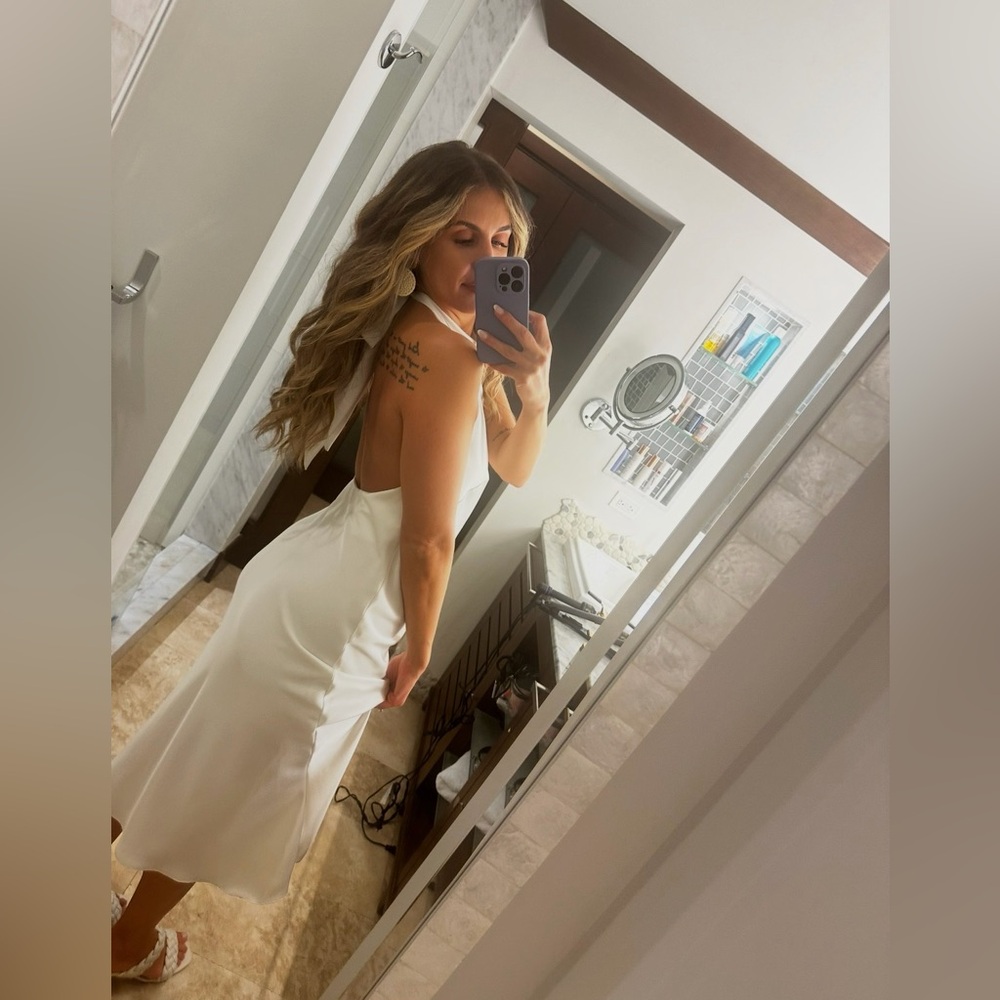 Social Bridesmaids Ivory Backless Dress